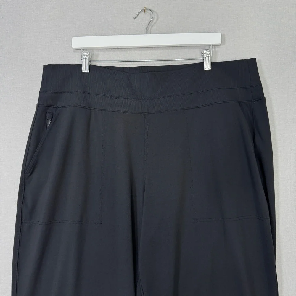 Athleta Venice High Rise Wide Leg Pants Womens 2X Black Yoga Trouser Athleisure